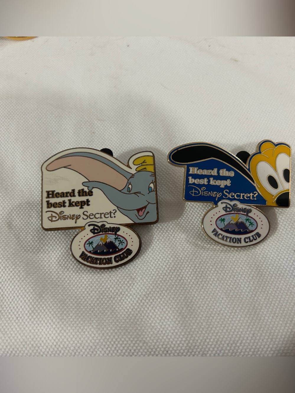 Disney heard the best kept secret-vacation club pins Dumbo and Pluto